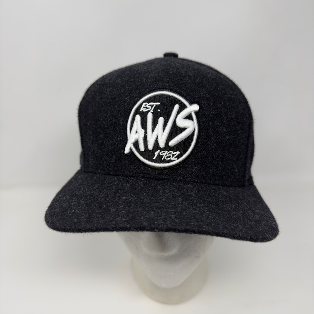 ActiveWake AWS 1982 Wool Blend Snapback Hat Charcoal Black One Size‎ Adjustable